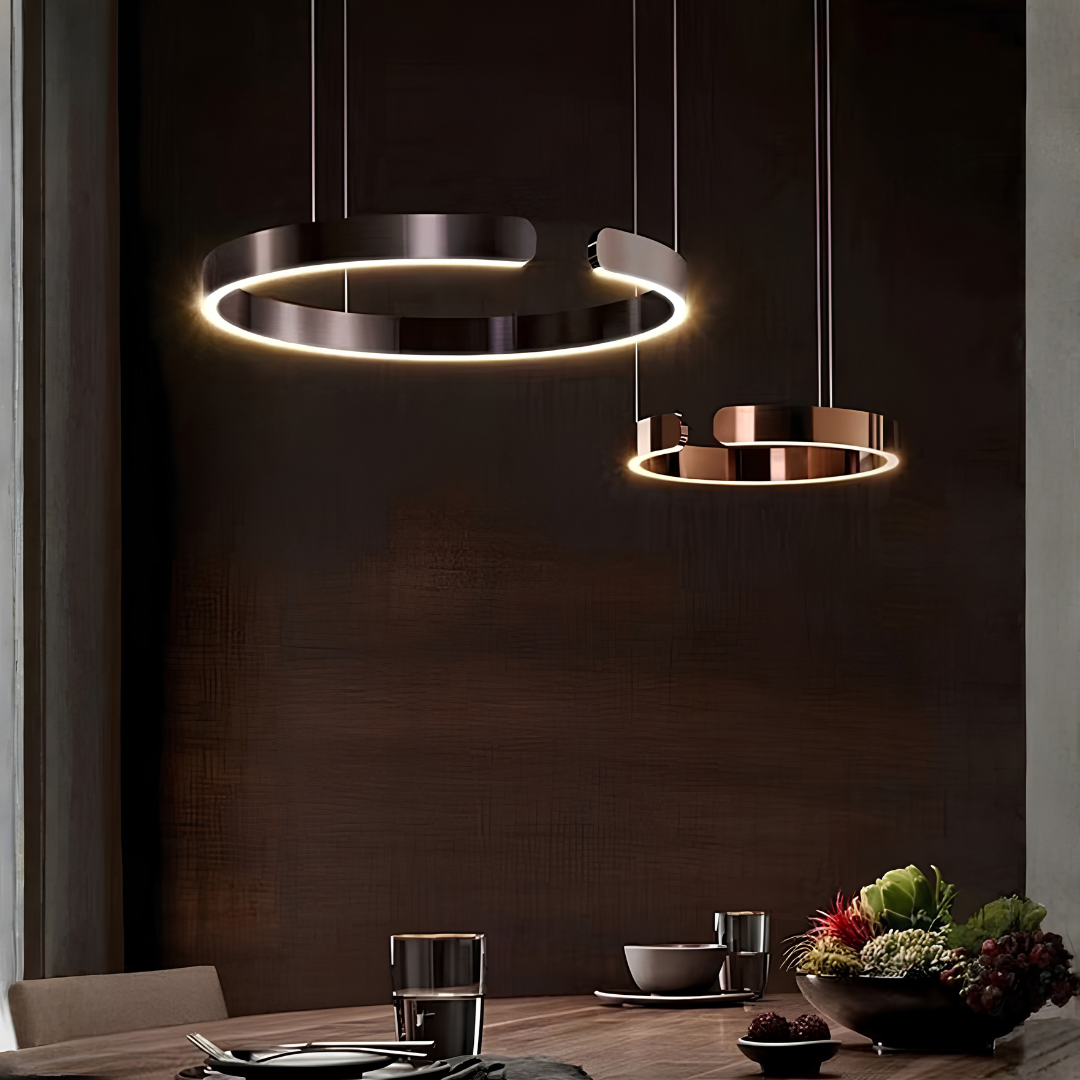 Floating Halo Ring LED Pendant | Modern Stainless Steel Ring Chandelier for Dining Room