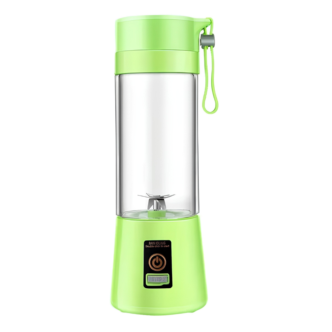 Lime green personal blender with Double Click start feature and digital timer