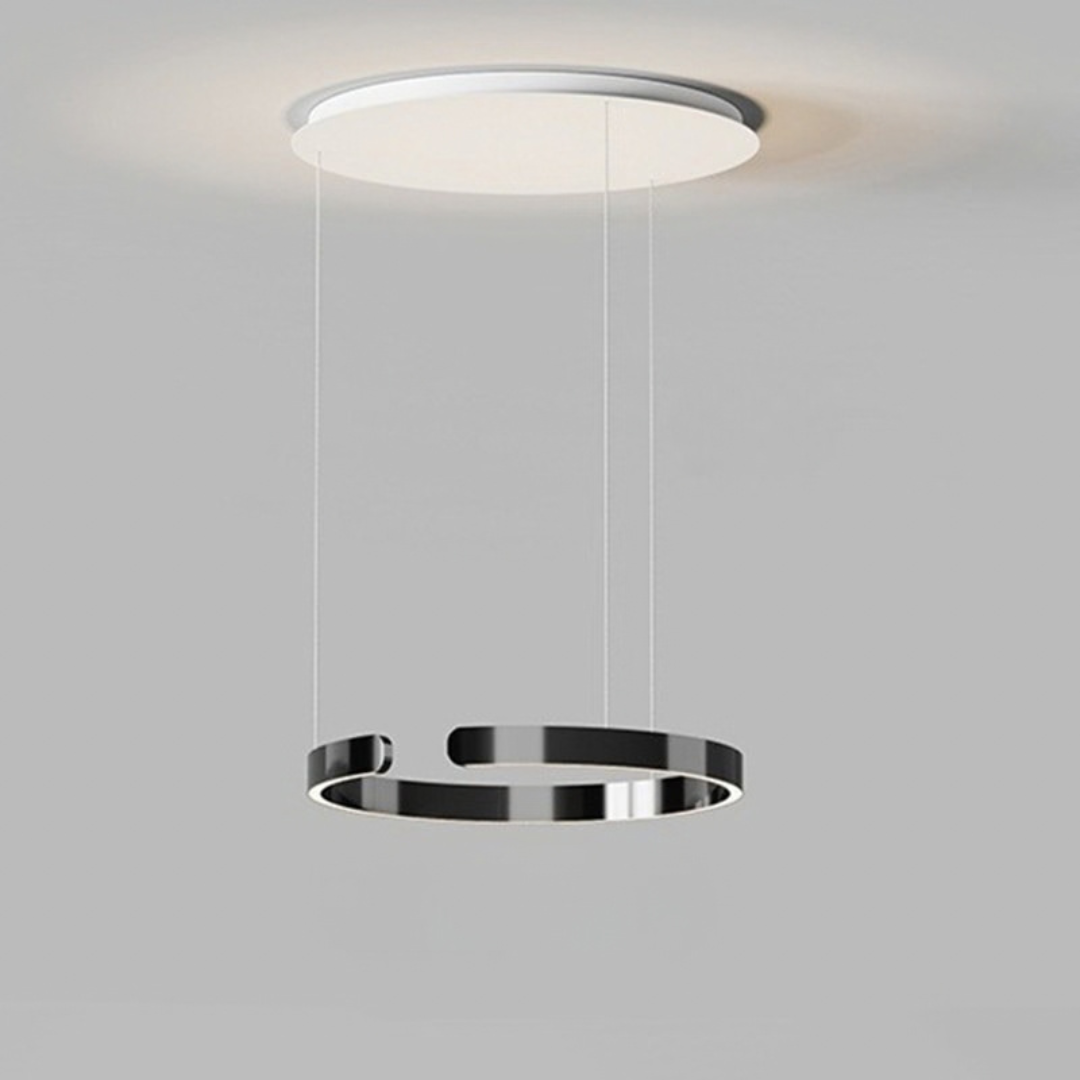 Floating Halo Ring LED Pendant | Modern Stainless Steel Ring Chandelier for Dining Room