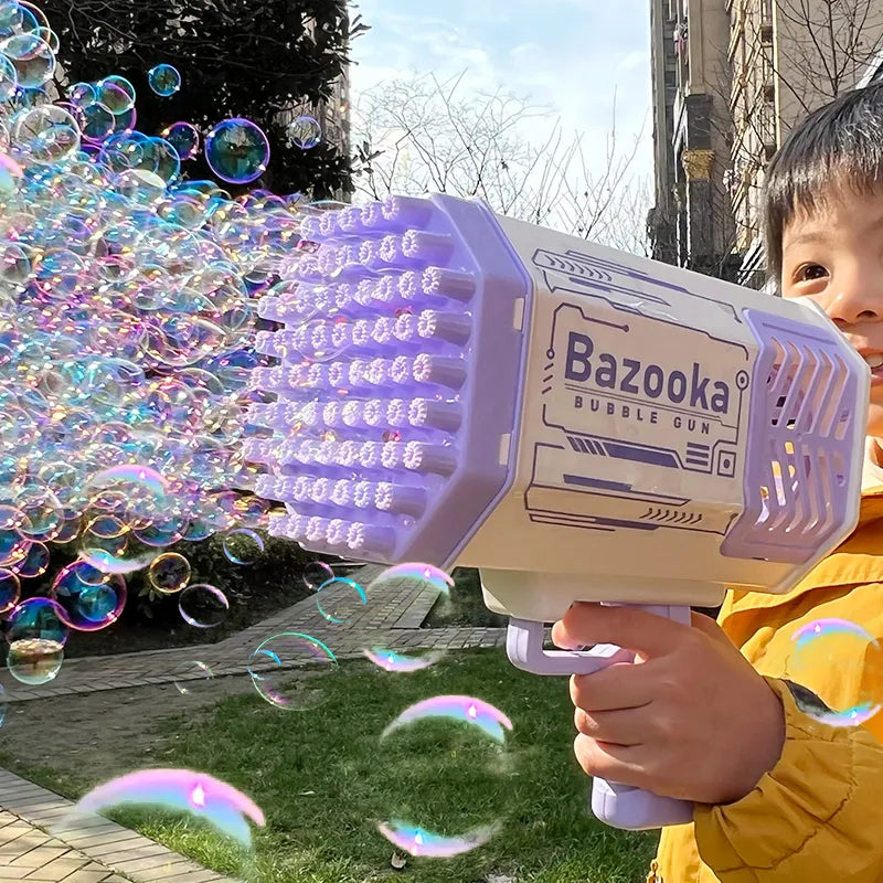 Bazooka Bubble Machine – 69 Hole Electric Launcher for Outdoor Summer Fun