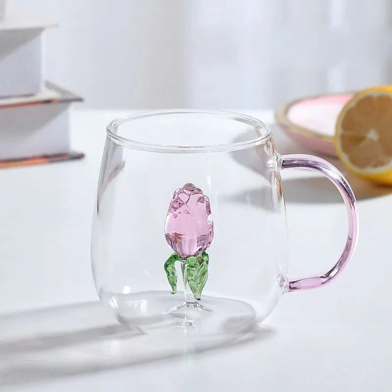 Charming Heat-Resistant Borosilicate Glass Mug with 3D Animal Motif 2