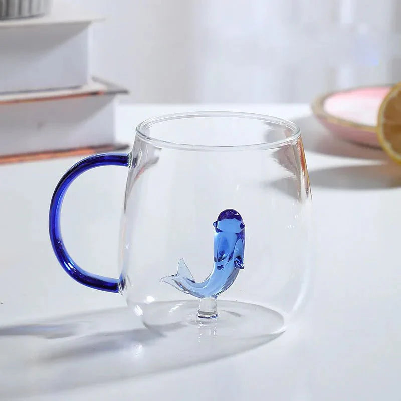 Charming Heat-Resistant Borosilicate Glass Mug with 3D Animal Motif 7