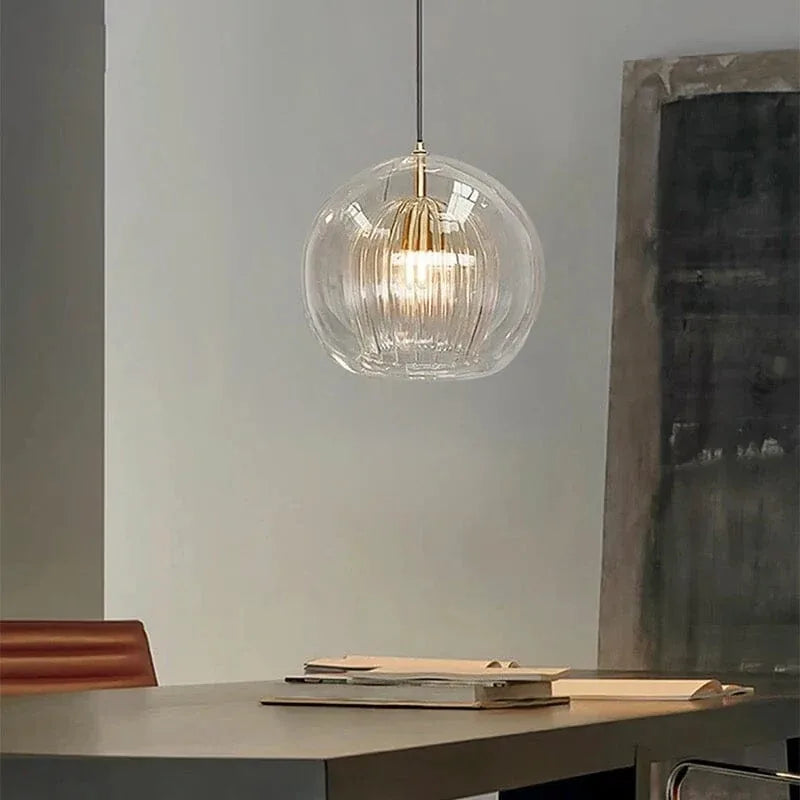 Chic Double Glass Globe Pendant Light – Adjustable Dimming with Brass Finish 3