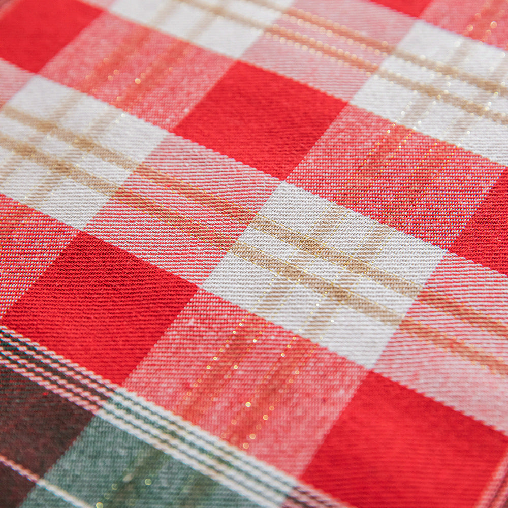 Christmas Tablecloth – Festive Red and White Plaid Design with Durable Polyester 7