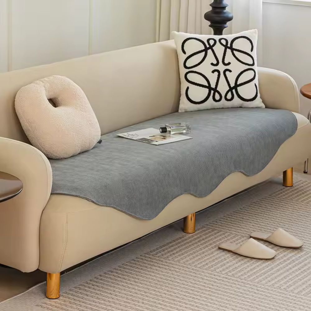 Contour Fit Sofa Protector – All-Season Non-Slip Plain Plush Microfiber