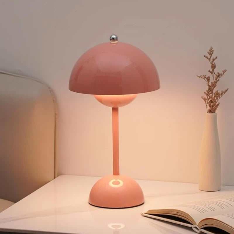 Cordless Battery Operated Table Lamp – Modern Dimmable Mushroom Design 3