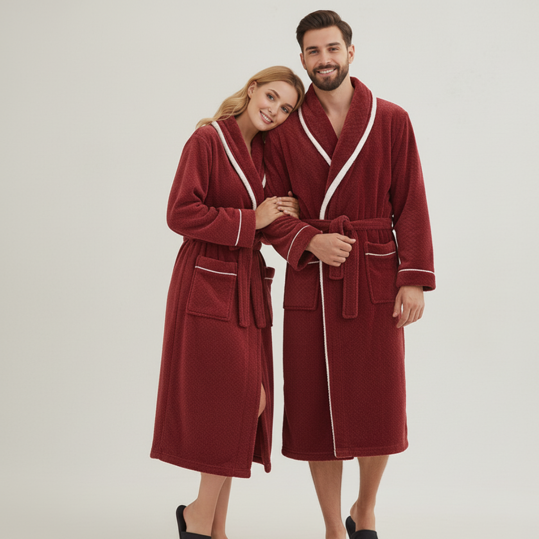 Couples Matching Bathrobes Long Ankle Length Plush Robe