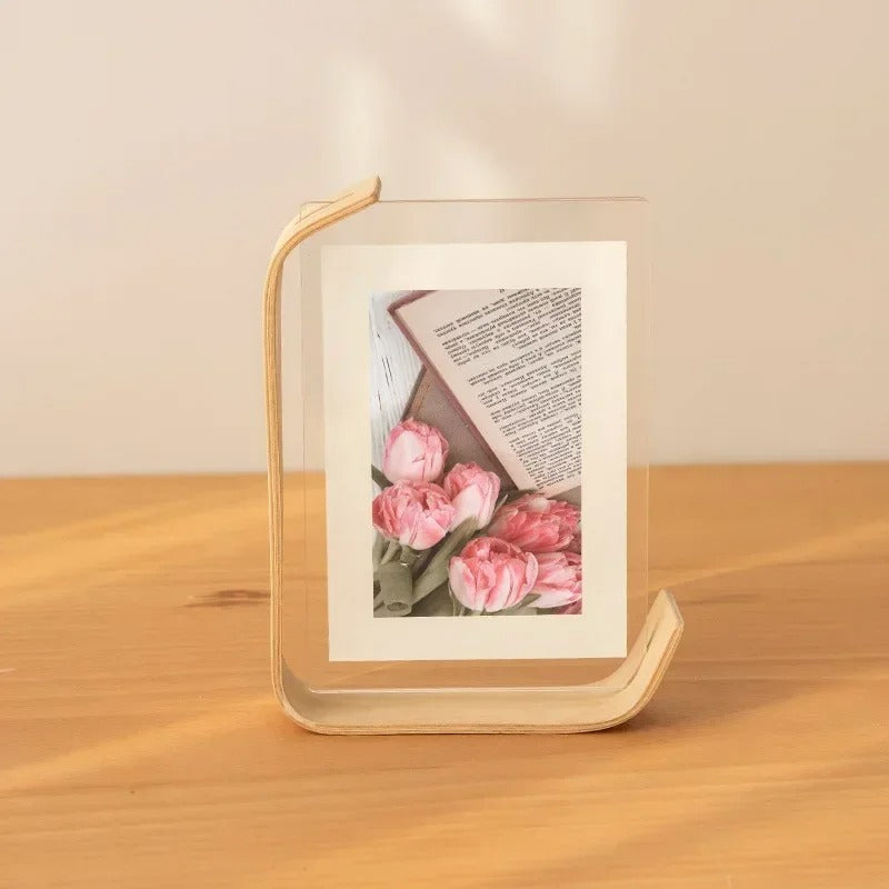 Double-Sided Acrylic Photo Frame – Modern Beech Design with Shatter-Resistant Glass 0