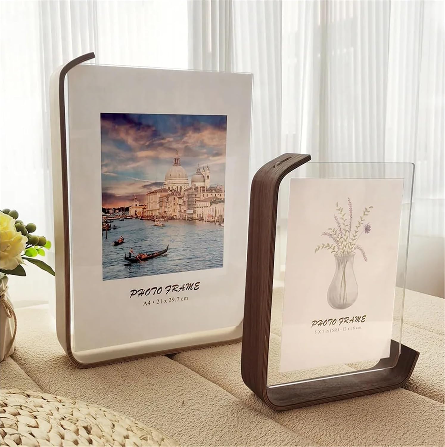 Double-Sided Acrylic Photo Frame – Modern Beech Design with Shatter-Resistant Glass 2
