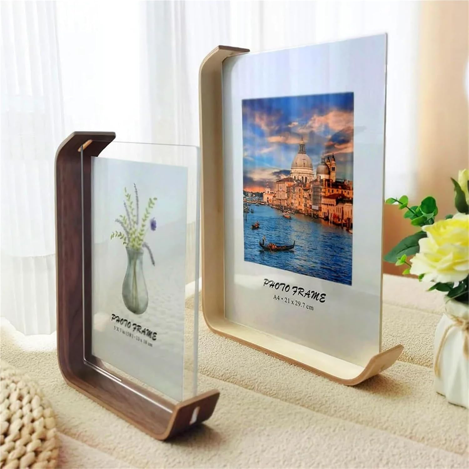 Double-Sided Acrylic Photo Frame – Modern Beech Design with Shatter-Resistant Glass 3