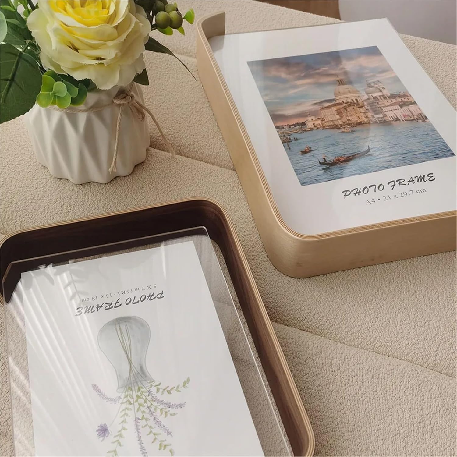 Double-Sided Acrylic Photo Frame – Modern Beech Design with Shatter-Resistant Glass 5