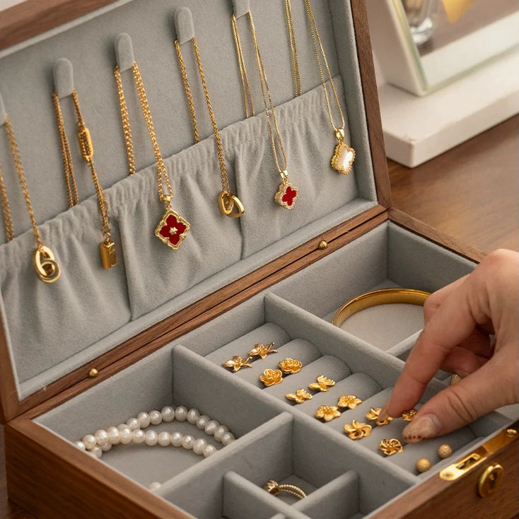 Eira Walnut Hand-Painted Jewelry Box 7