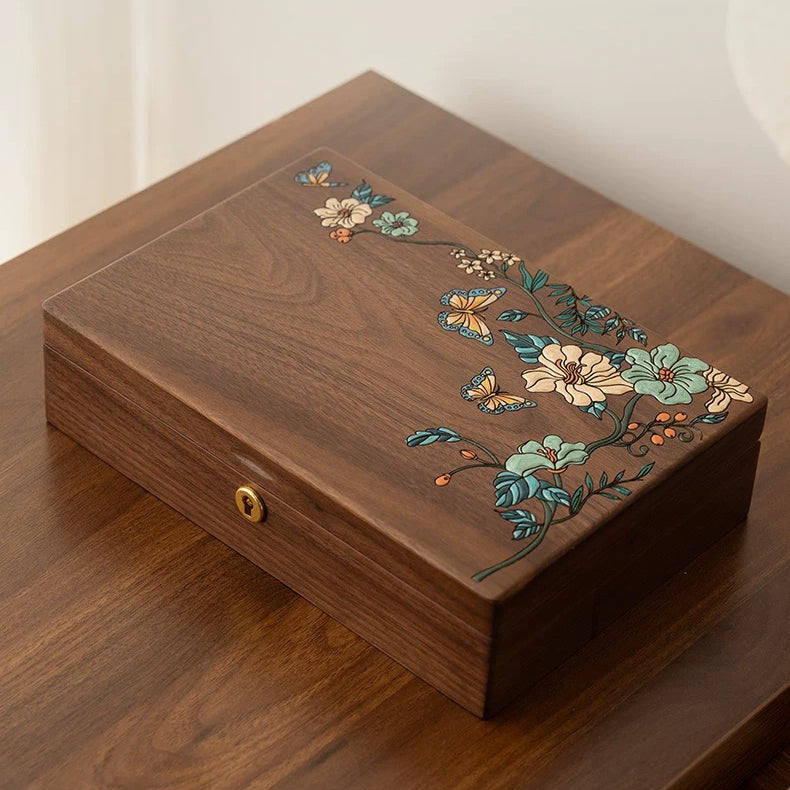 Eira Walnut Hand-Painted Jewelry Box 8
