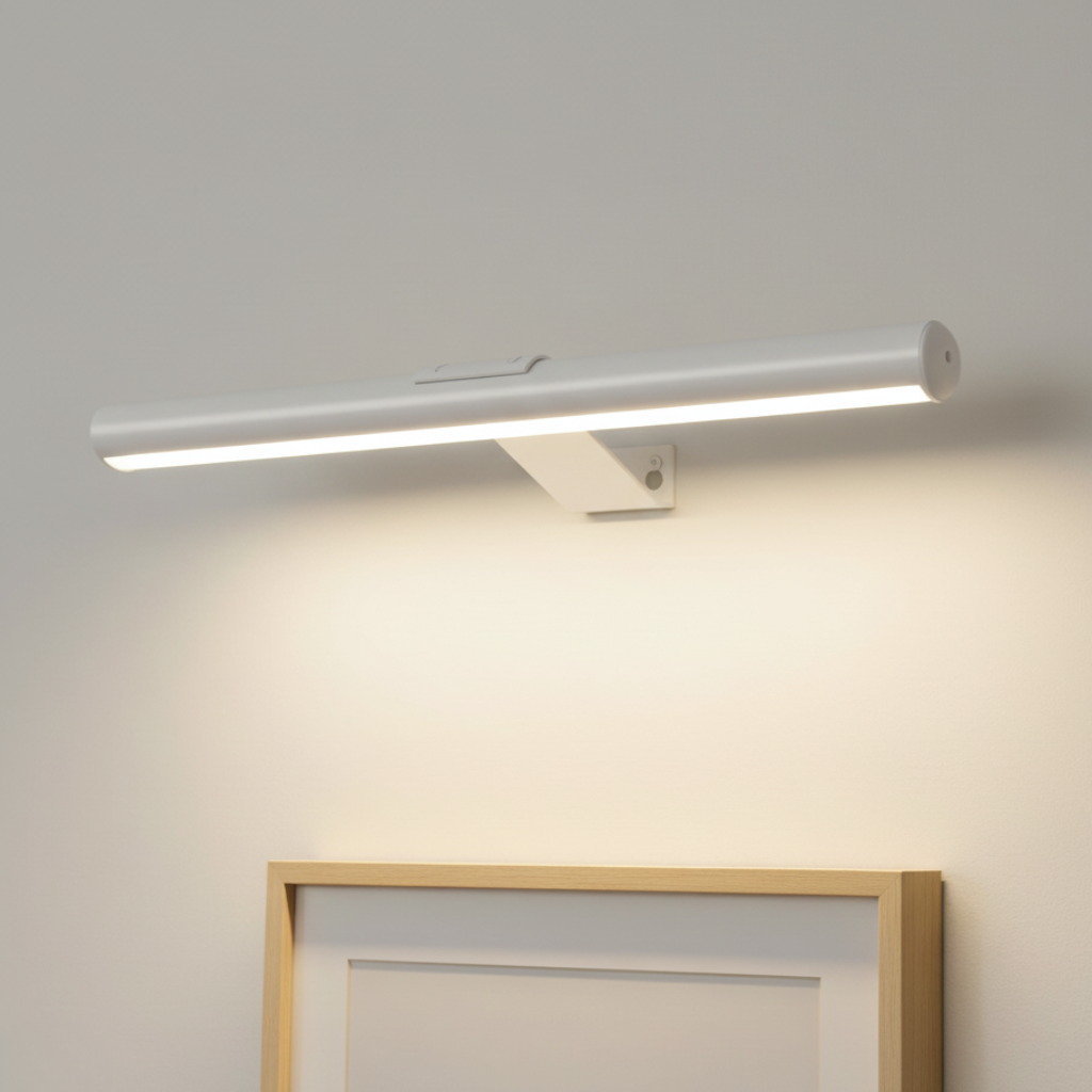 White matte finish adjustable LED wall sconce mounted on bracket