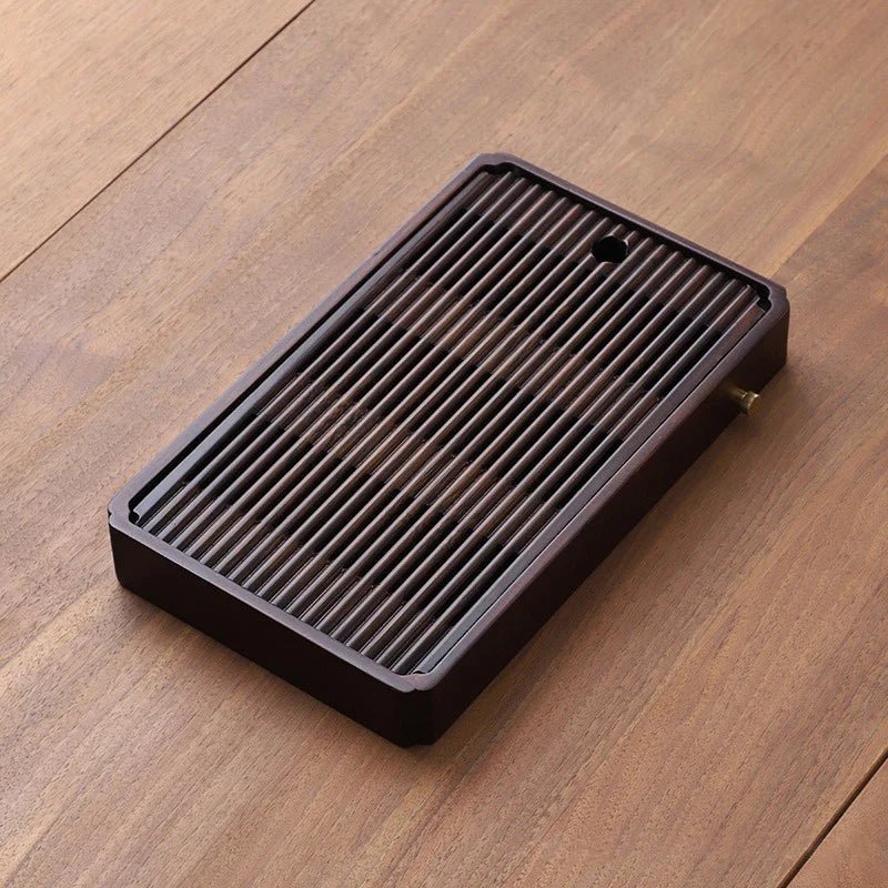 Elegant Bamboo Tea Tray – Stylish Japanese Design with Built-In Water Drain System 0