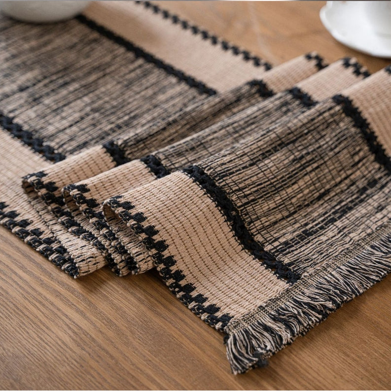 Elegant Black Crochet Table Runner – Durable Cotton and Flax Blend 6