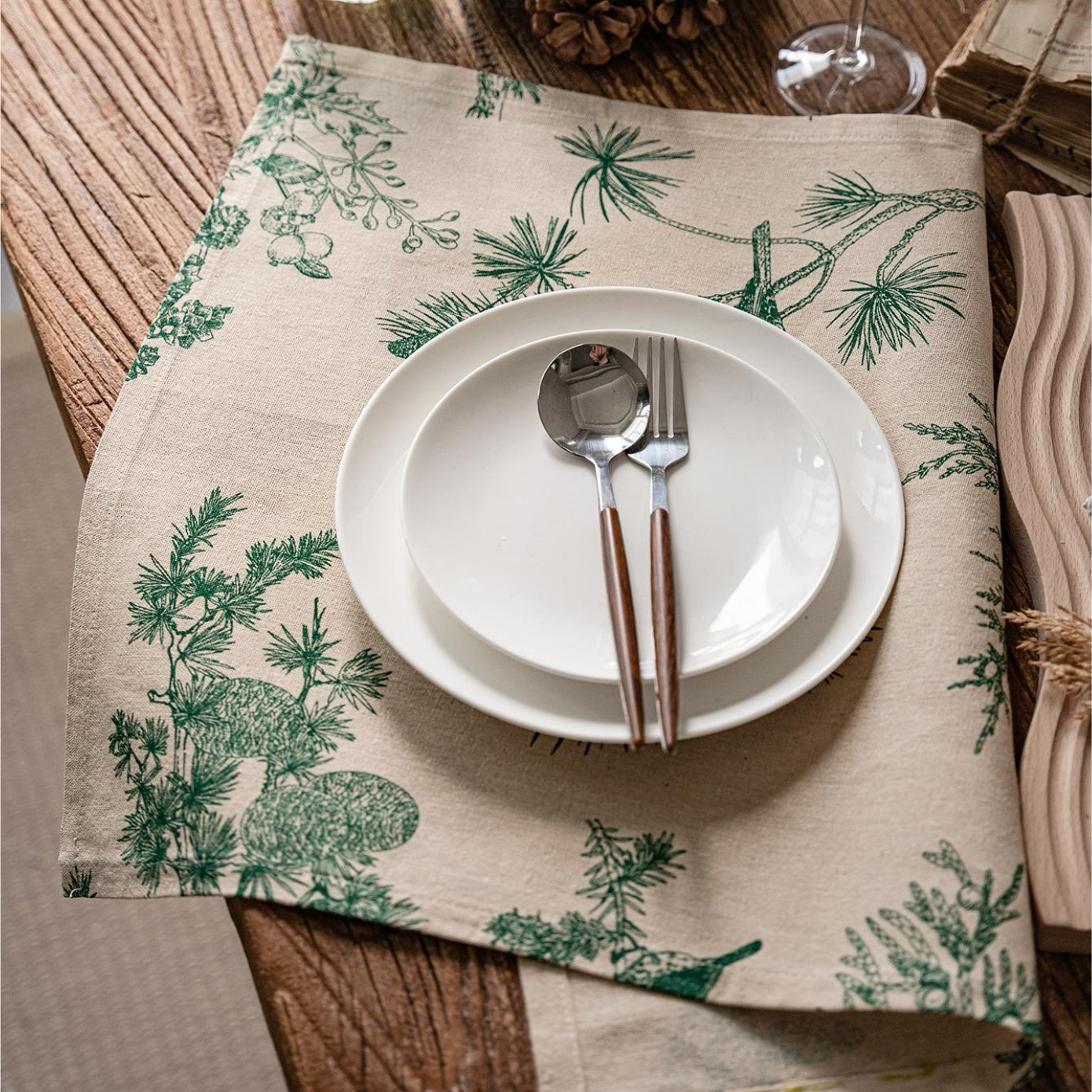 Elegant Botanical Placemats – Soft Cotton Linen Blend with Double-Stitched Durability 3