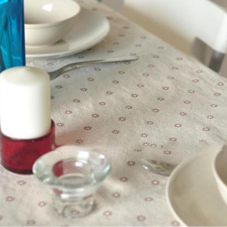 Elegant Daisy Print Linen Tablecloth – Premium Quality Cotton Fabric 7