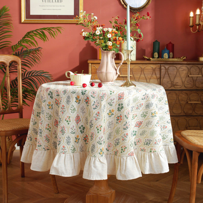 Elegant Floral Tablecloth – Premium Fabric with Rustic Design and Easy Care 0