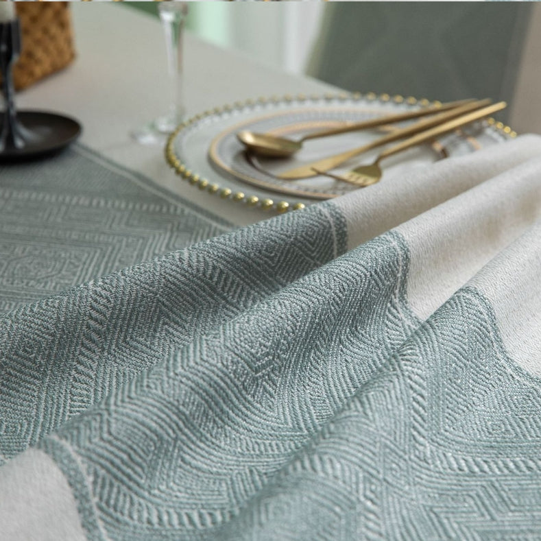 Elegant Geometric Square Tablecloth with Tassel Fringe – Durable Polyester for Modern Dining 3