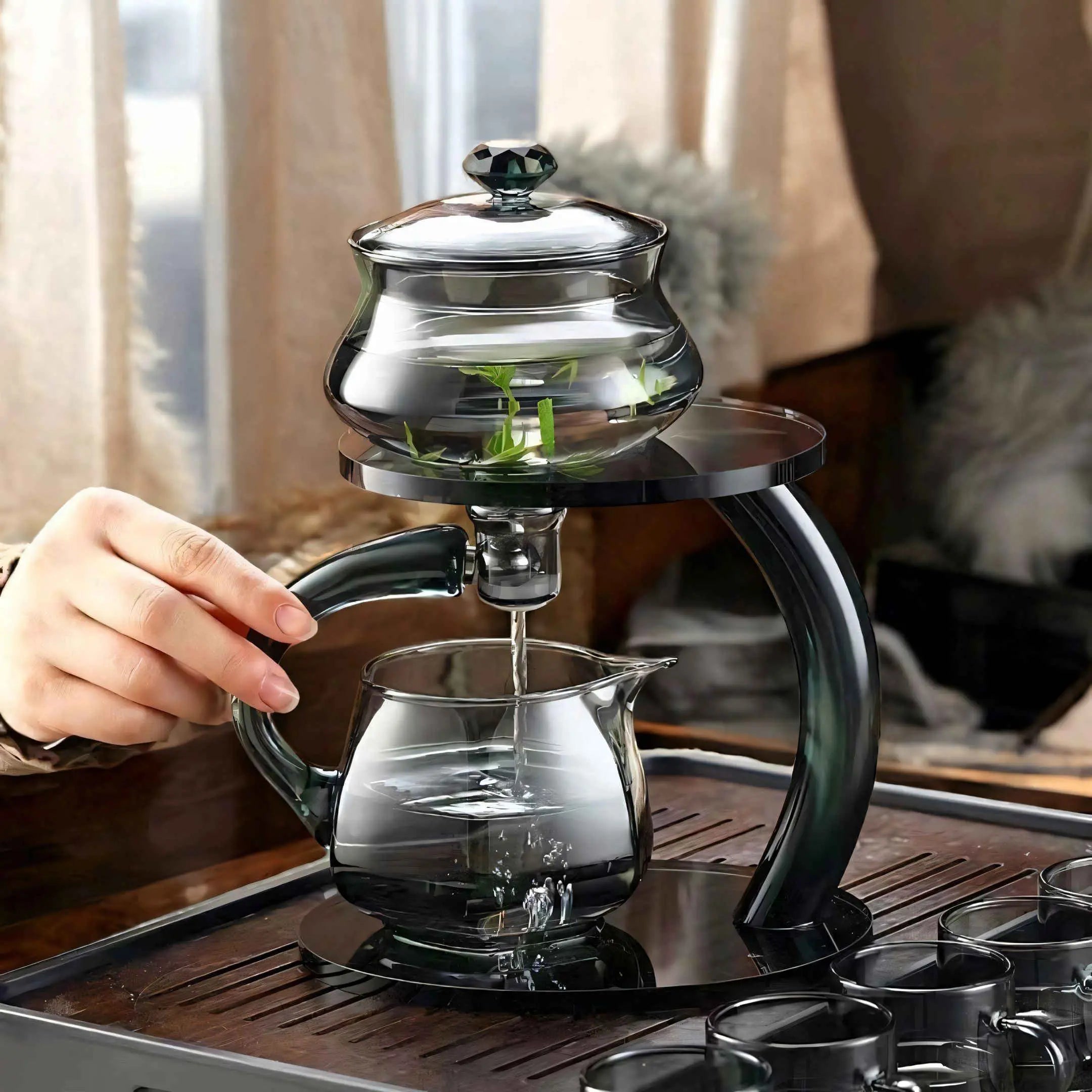 Elegant Glass Teapot with Infuser – Magnetic Filtration and Heat-Resistant Design 1