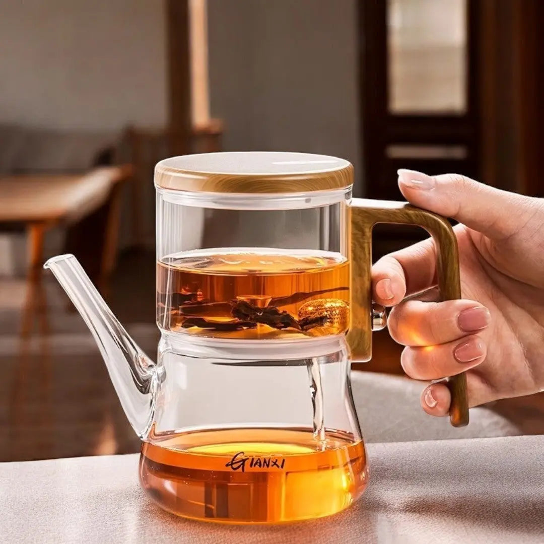 Elegant Glass Teapot with Magnetic Filtration System – Durable Borosilicate Design 0
