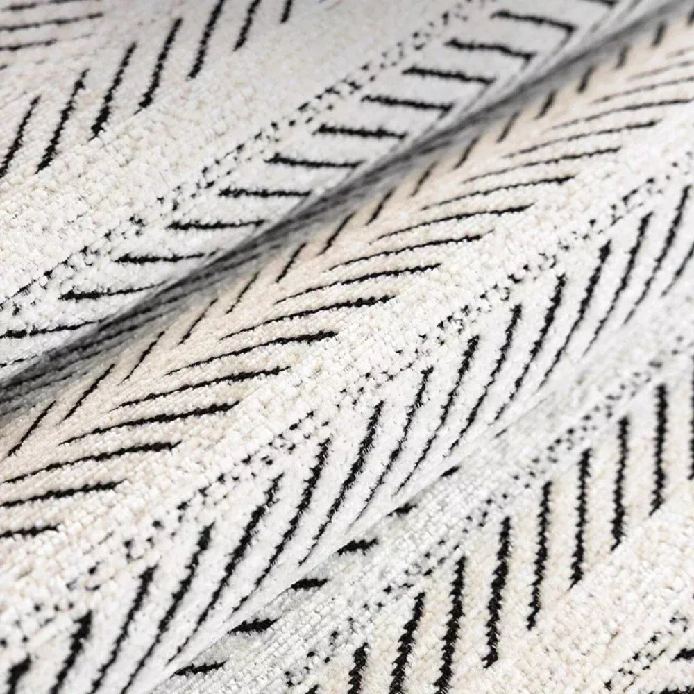 Elegant Herringbone Sofa Cover – Soft Microfiber Blend with Scalloped Edge 6