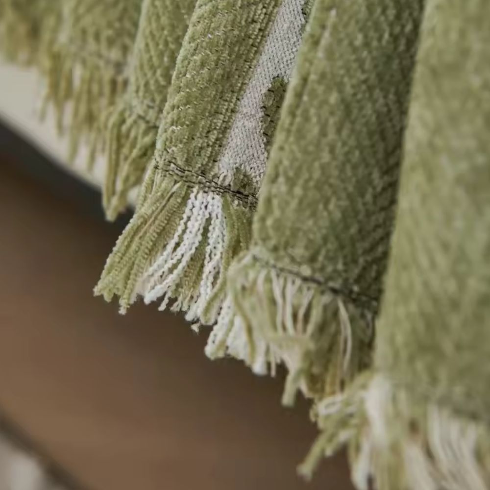 Elegant Leaf Sofa Cover – Premium Chenille with Intricate Weave and Secure Fit 2