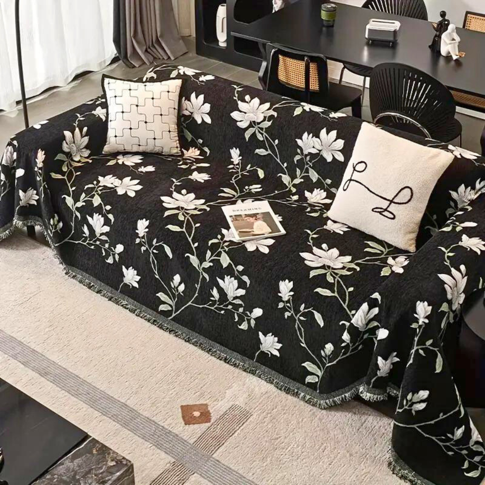 Elegant Vintage Floral Chenille Sofa Cover – Durable, Stylish Protector for All Sofa Sizes 1