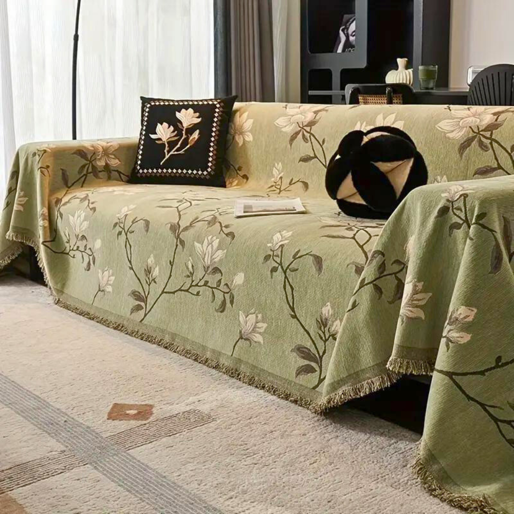 Elegant Vintage Floral Chenille Sofa Cover – Durable, Stylish Protector for All Sofa Sizes 3