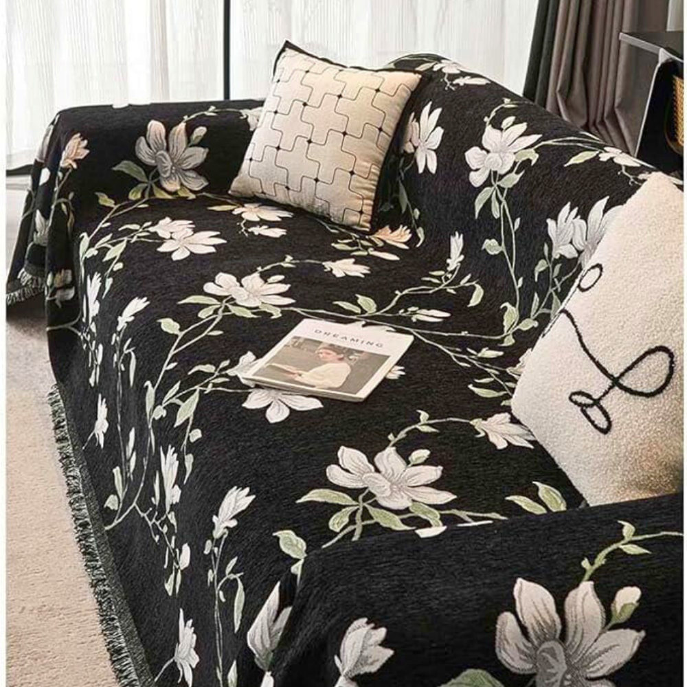 Elegant Vintage Floral Chenille Sofa Cover – Durable, Stylish Protector for All Sofa Sizes 4