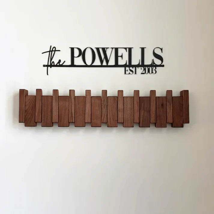 Elegant Wooden Wall Mounted Coat Rack – Stylish Piano Design with Functional Hooks 4