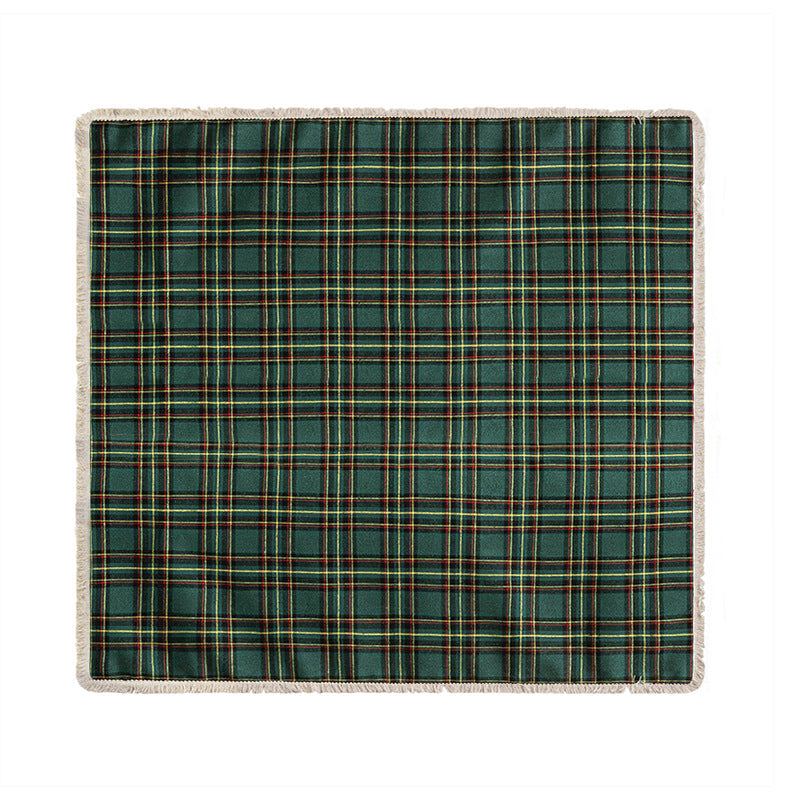 Festive Tartan Sofa Cover – Durable Polyester with Classic Plaid Design 9