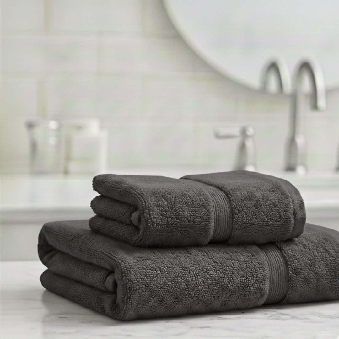 Heavyweight 100% Cotton Hand Towels – 2-Piece Set Hand-Drying Towels