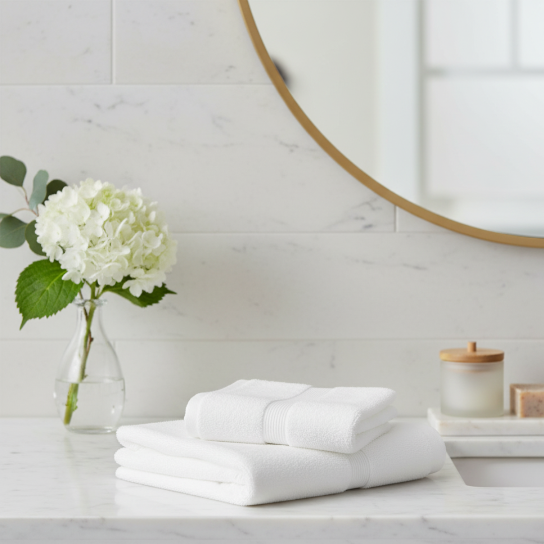 Heavyweight 100% Cotton Hand Towels – 2-Piece Set Hand-Drying Towels