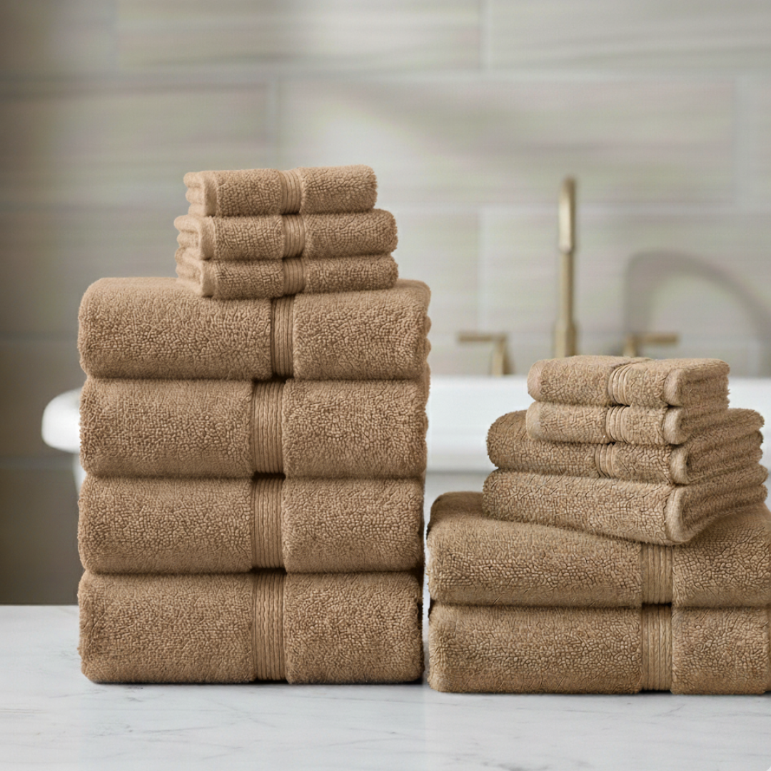 Heavyweight 12-Piece Cotton Spa Bundle – Black Luxury Hotel Quality Towel Set