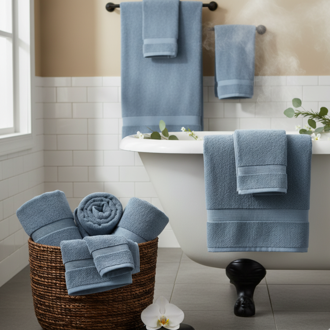 Heavyweight 12-Piece Cotton Spa Bundle – Black Luxury Hotel Quality Towel Set