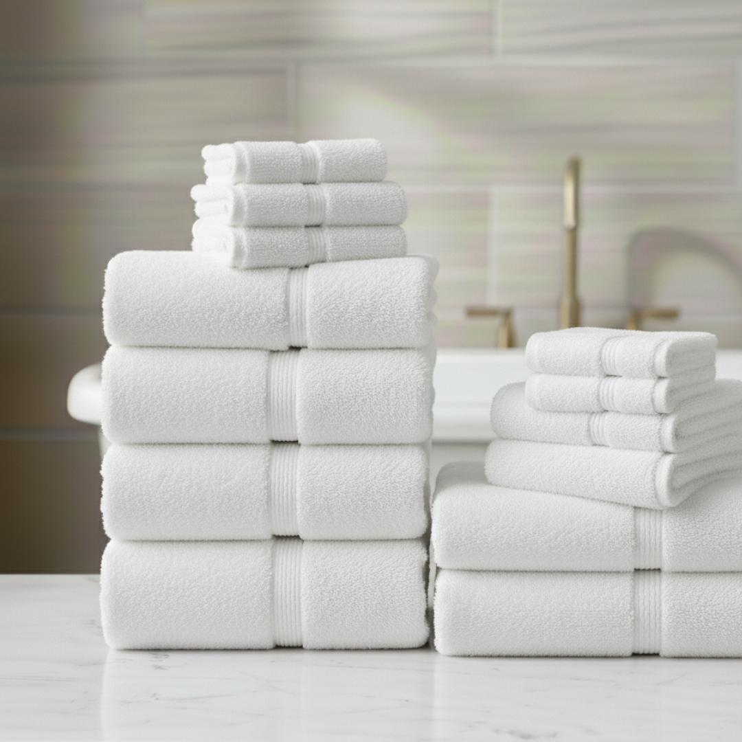 Heavyweight 12-Piece Cotton Spa Bundle – Black Luxury Hotel Quality Towel Set