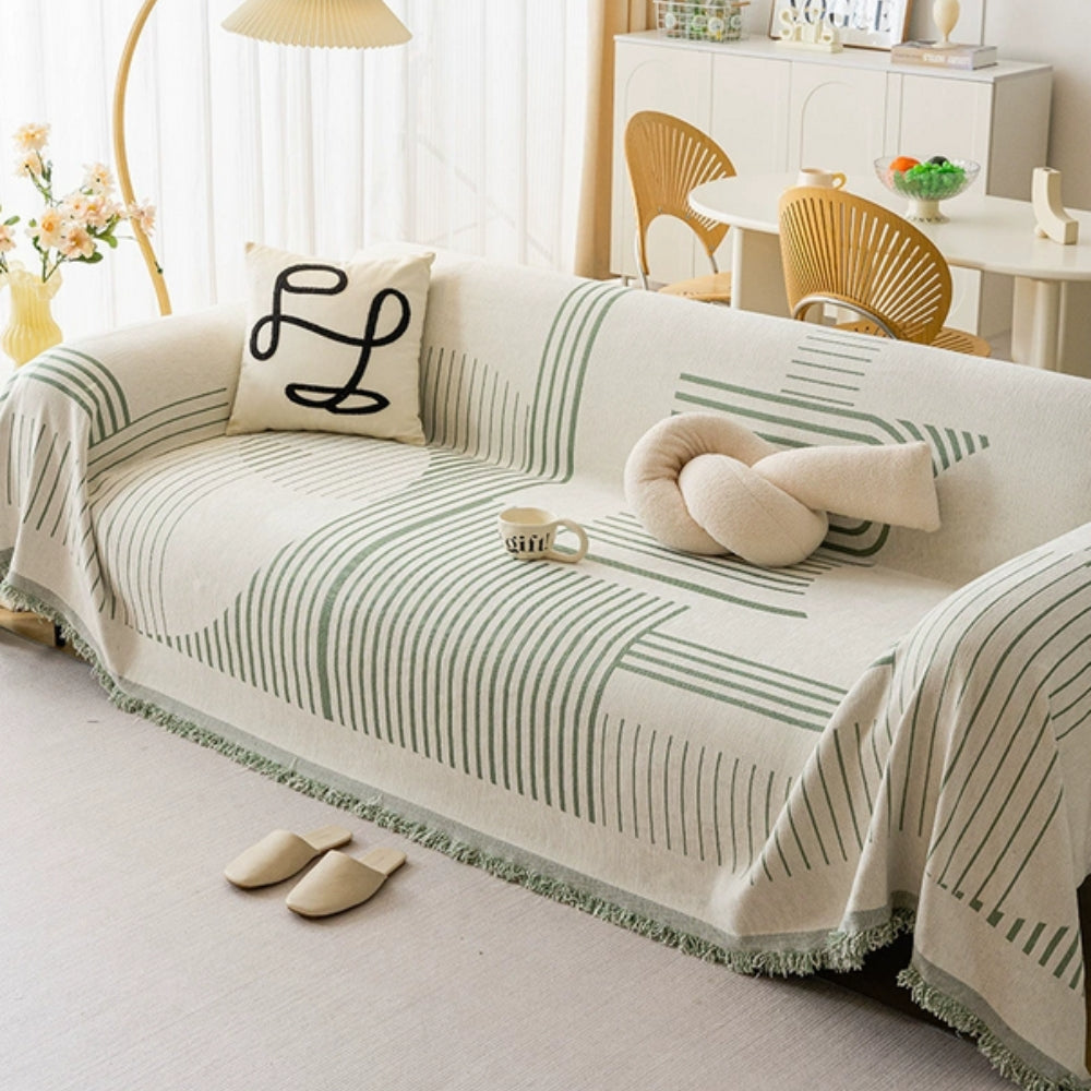 Luxurious Chenille Sofa Cover – Cozy Snowflake Design with Non-Slip Backing 4