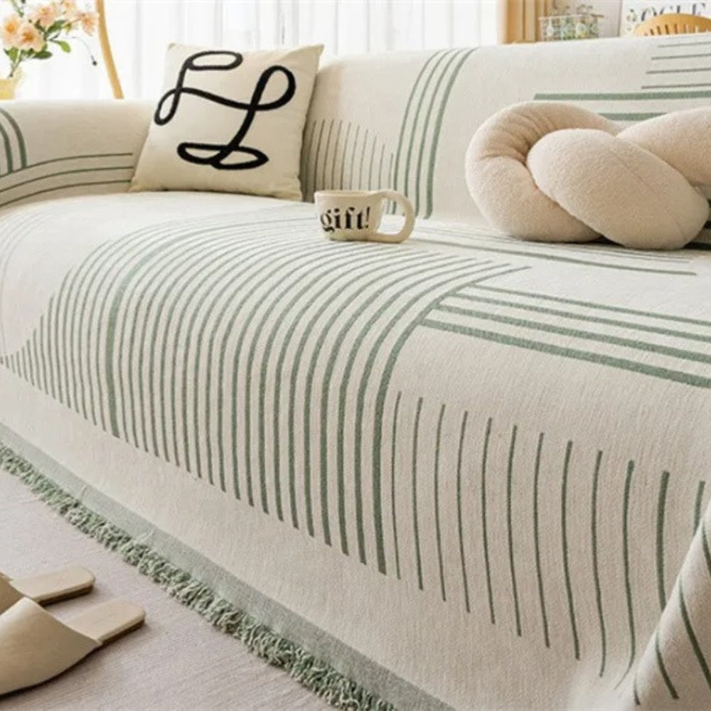 Luxurious Chenille Sofa Cover – Cozy Snowflake Design with Non-Slip Backing 6