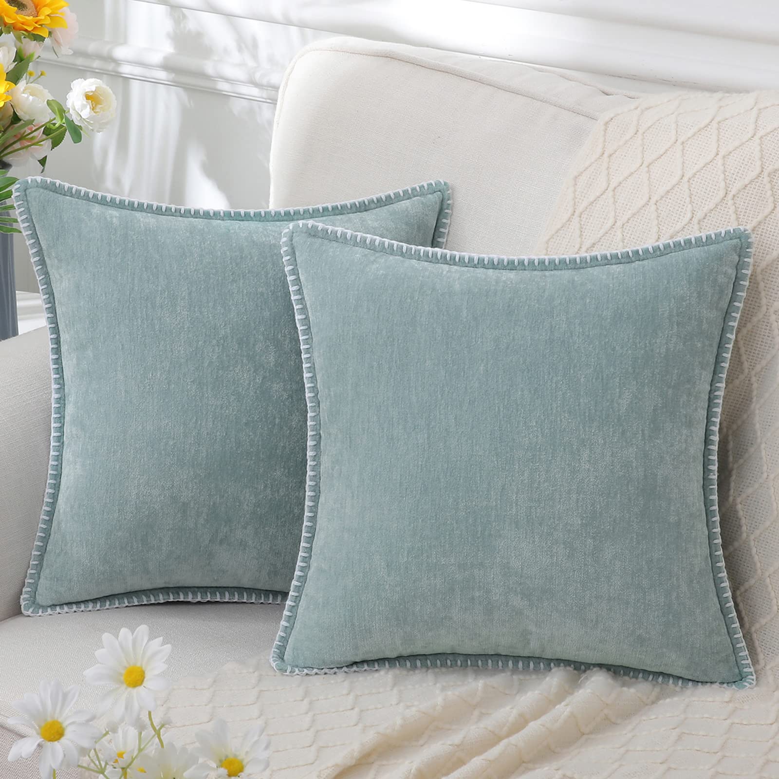Luxurious Decorative Cushion Cover – Soft Chenille Fabric with Elegant Design for Couch 3