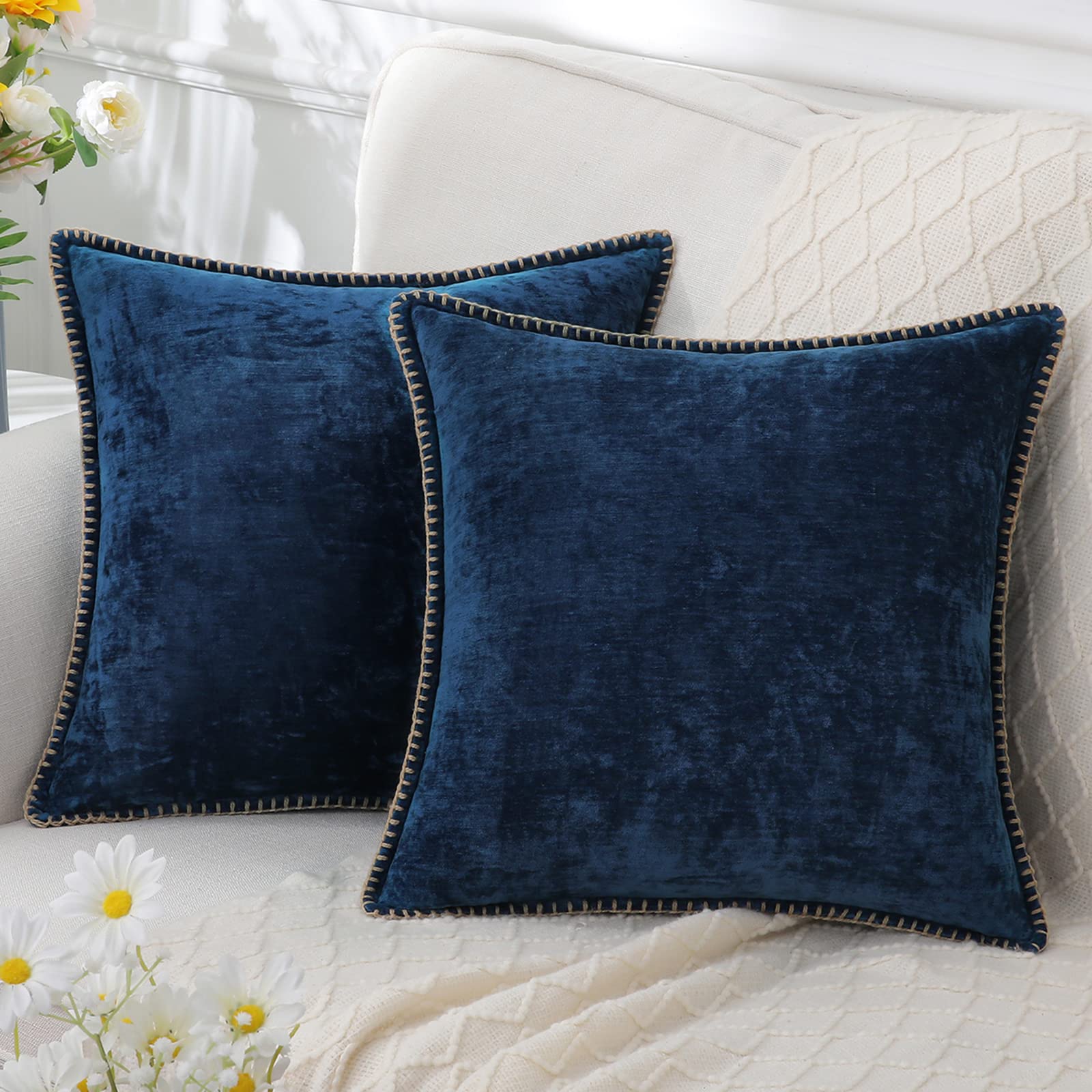 Luxurious Decorative Cushion Cover – Soft Chenille Fabric with Elegant Design for Couch 8