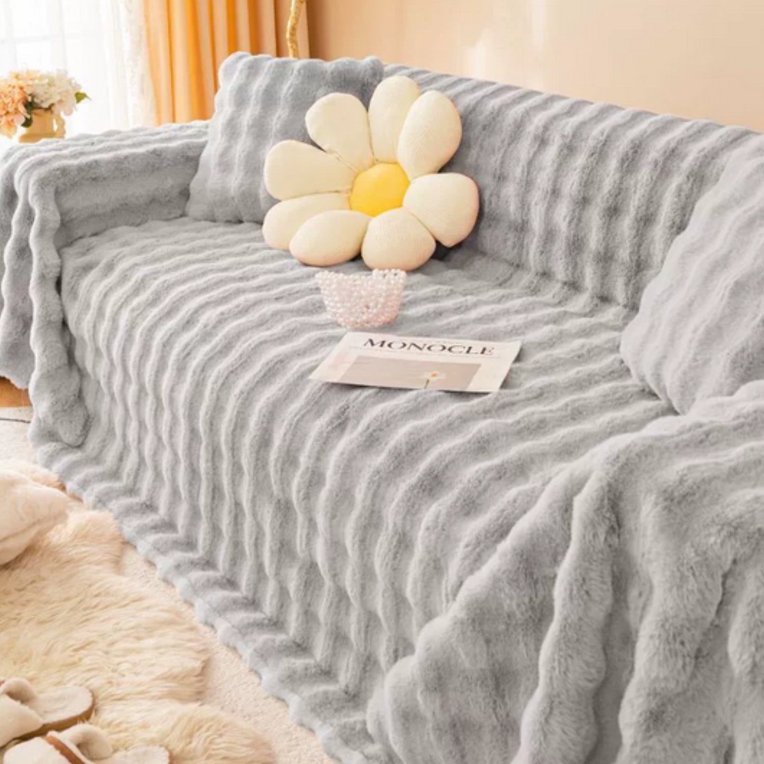 Luxurious Soft Faux Fur Blanket – Plush, Cozy, Machine Washable Sofa Cover 6