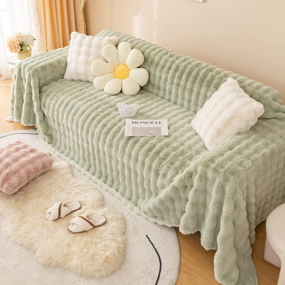 Luxurious Soft Faux Fur Blanket – Plush, Cozy, Machine Washable Sofa Cover 7
