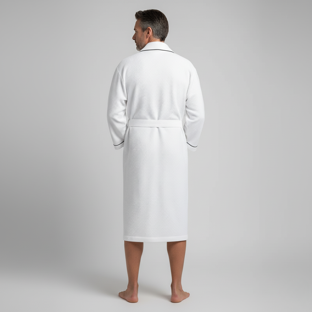 Men’s Waffle Bathrobe Long Ankle Length Spa Robe
