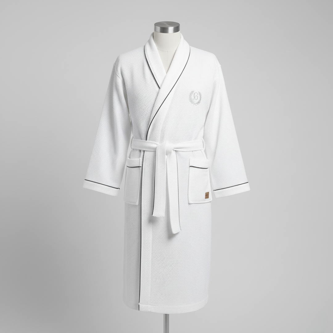 Men’s Waffle Bathrobe Long Ankle Length Spa Robe