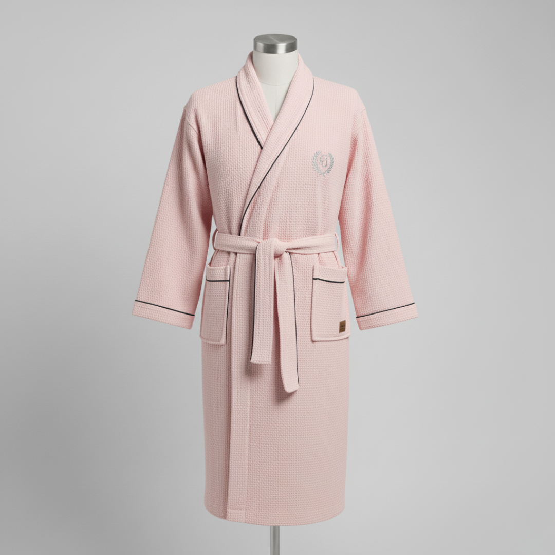 Men’s Waffle Bathrobe Long Ankle Length Spa Robe