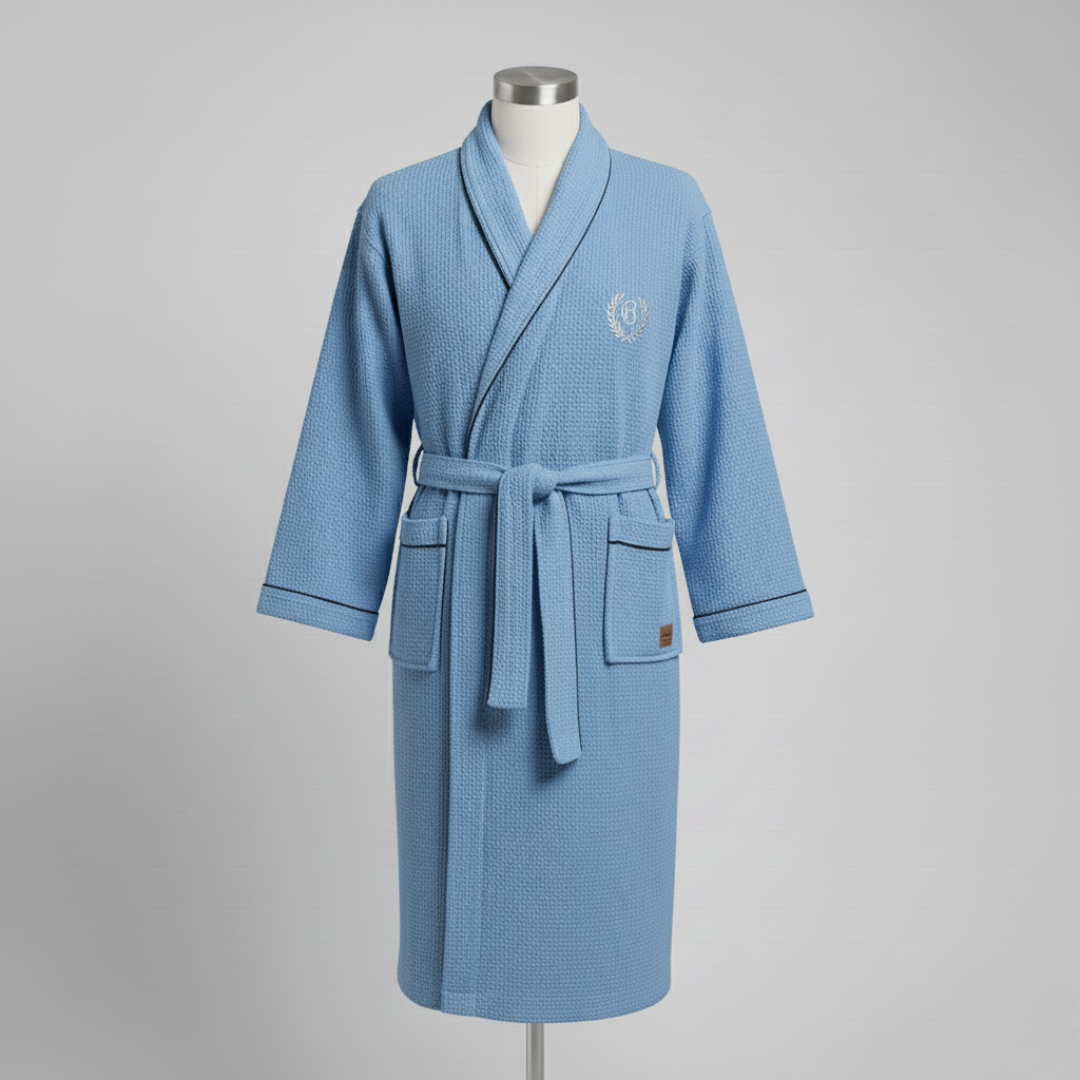 Men’s Waffle Bathrobe Long Ankle Length Spa Robe