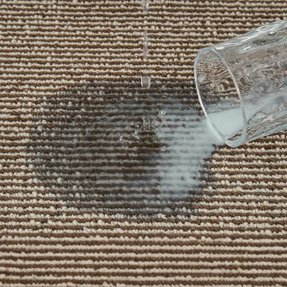 Water-resistant kitchen mat demonstrating liquid beading on ribbed surface