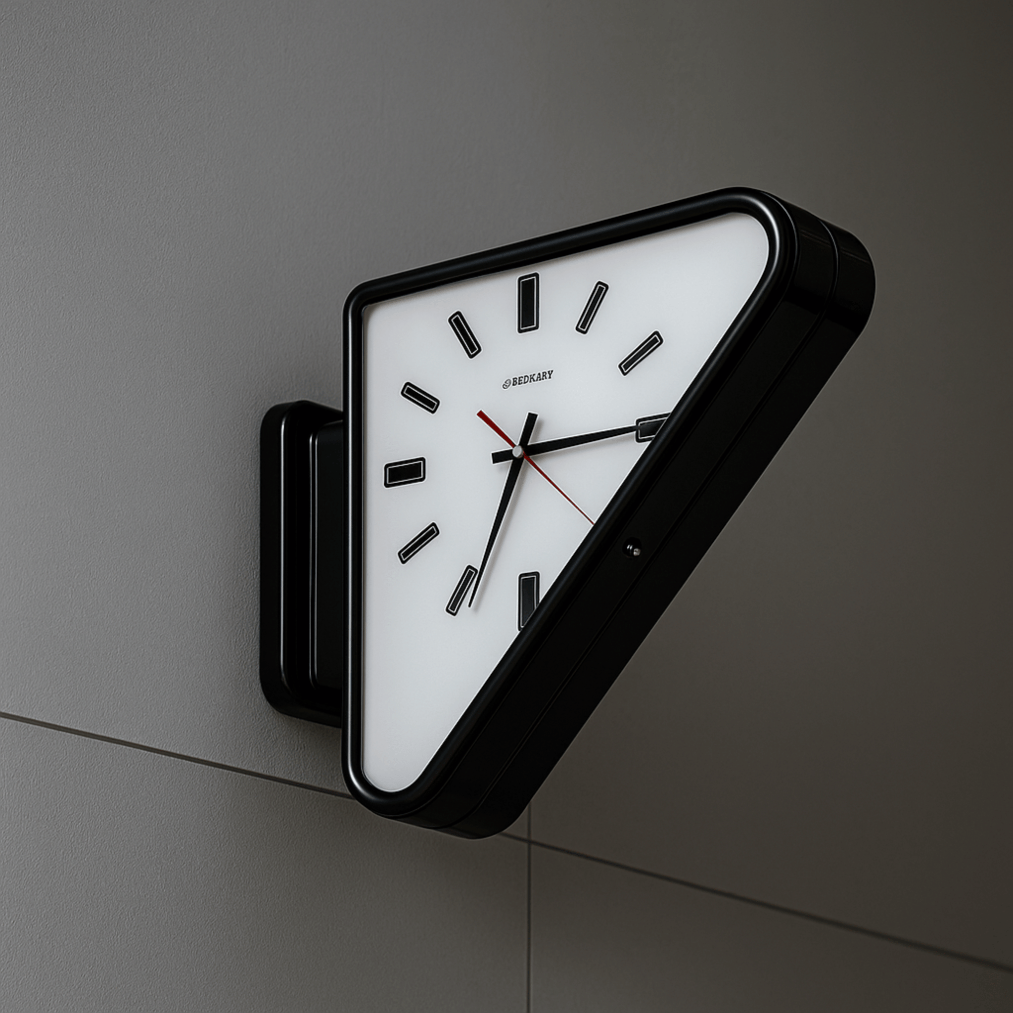 Modern Dual-Sided Wall Clock – Slanted Frame with Minimalist Design 1